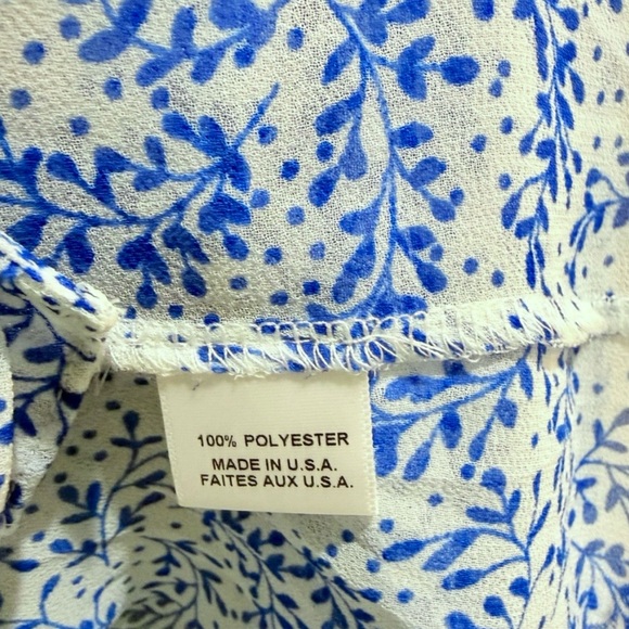 MISA Los Angeles Blue & White Floral Ruffle Blouse XS in excellent condition - Picture 4 of 6